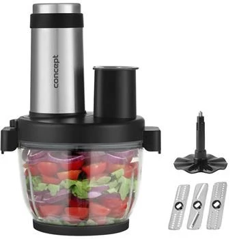 Κουζινομηχανή Concept RM3300 με γυάλινο μπολ 2 L, μαύρο, περίβλημα από ανοξείδωτο ατσάλι, 220–240 V