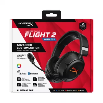 Ασύρματο gaming headset HyperX Cloud Flight 2 — over-ear, μαύρο