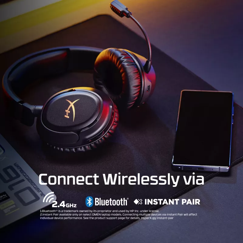 Ασύρματο gaming headset KINGSTON HyperX Cloud Flight 2 με USB-C και Bluetooth, λευκό