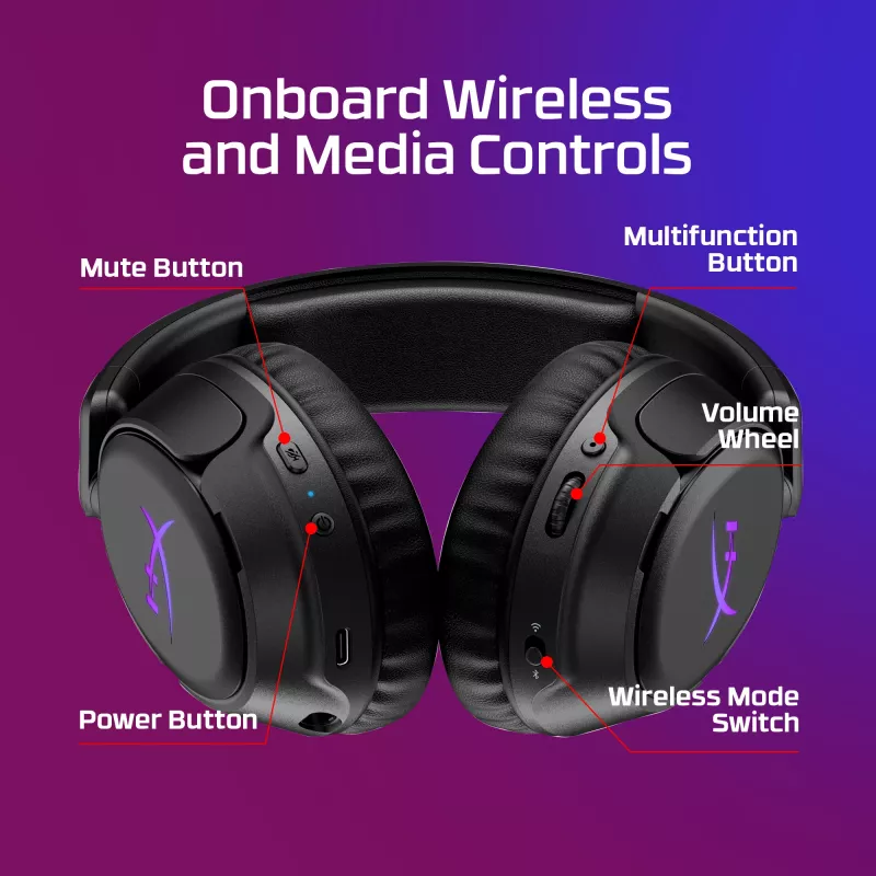 Ασύρματο gaming headset KINGSTON HyperX Cloud Flight 2 με USB-C και Bluetooth, λευκό