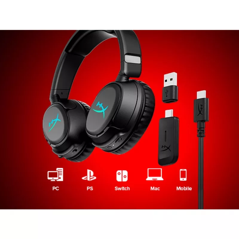 Ασύρματο gaming headset KINGSTON HyperX Cloud Flight 2 με USB-C και Bluetooth, λευκό