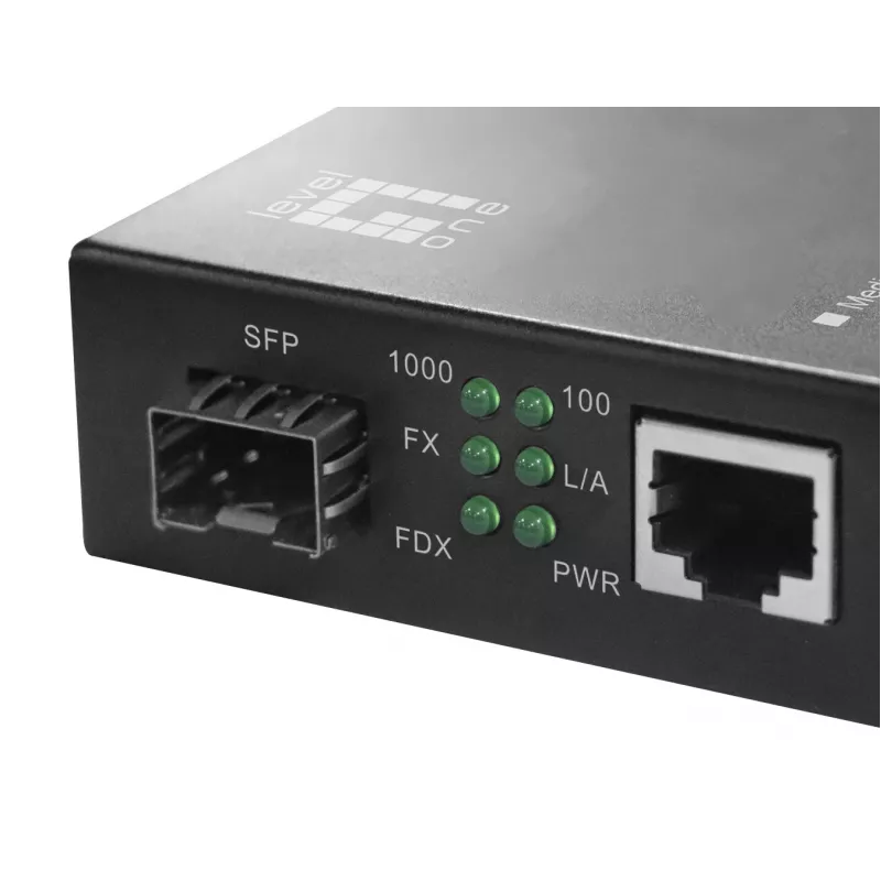 LevelOne Μετατροπέας μέσου RJ45 σε SFP Gigabit, PoE PSE