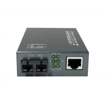 LevelOne Μετατροπέας μέσου RJ45 σε SC Gigabit, PoE PSE, Ίνα μονότροπη, 20km