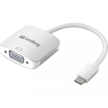 Sandberg καλώδιο USB-C σε VGA, USB Type-C, VGA (D-Sub), αρσενικό, θηλυκό, 1920 x 1080 (HD 1080), 2048 x 1152, 1080p