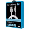 Sandberg καλώδιο MicroUSB Reversible 1m, 1 m, USB A, Micro-USB A, ασημί, λευκό