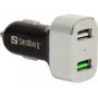 Sandberg φορτιστής αυτοκινήτου 1xQC 3.0+1xUSB2.4A, αυτοκίνητο, αναπτήρας, 12 V, αλουμίνιο, μαύρο