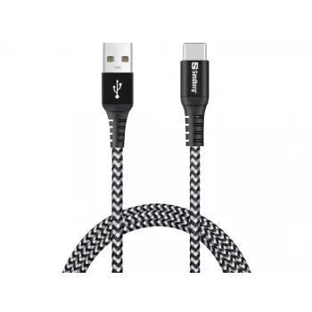 Sandberg καλώδιο Survivor USB-C—USB-A 1 m, 1 m, USB A, USB C, USB 2.0, μαύρο, γκρι