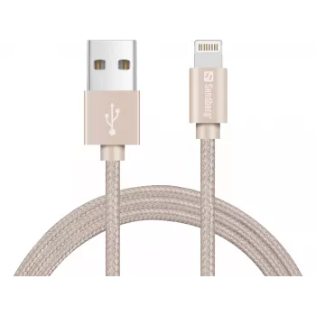 Sandberg Excellence Lightning χρυσό 1m, 1 m, Lightning, USB A, χρυσό, ευθύ, ευθύ