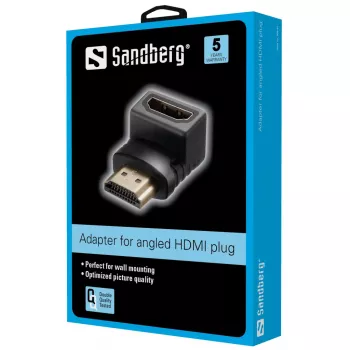 Sandberg γωνιακός προσαρμογέας HDMI 2.0, HDMI, HDMI, μαύρο