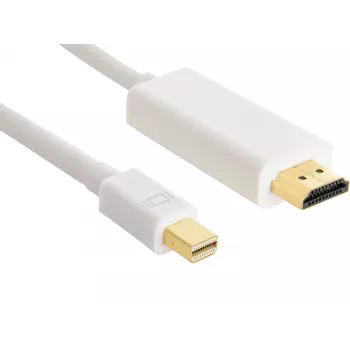 Sandberg καλώδιο MiniDP > HDMI 1,5 m, 1,5 m, Mini DisplayPort, HDMI, αρσενικό, αρσενικό, λευκό
