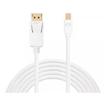 Sandberg καλώδιο DP-MiniDP 1.2 4K αρσενικό-αρσενικό 2m, 2 m, DisplayPort, Mini DisplayPort, αρσενικό, αρσενικό, λευκό
