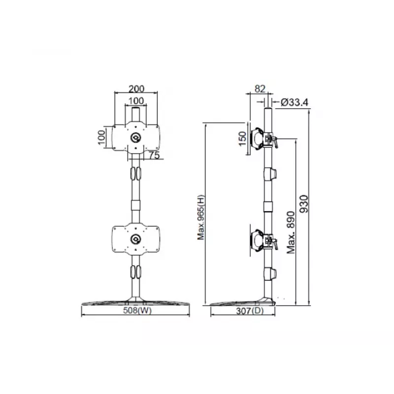 Multibrackets M VESA Desktopmount Σετ επέκτασης μονής βάσης 24 ίντσες-32 ίντσες