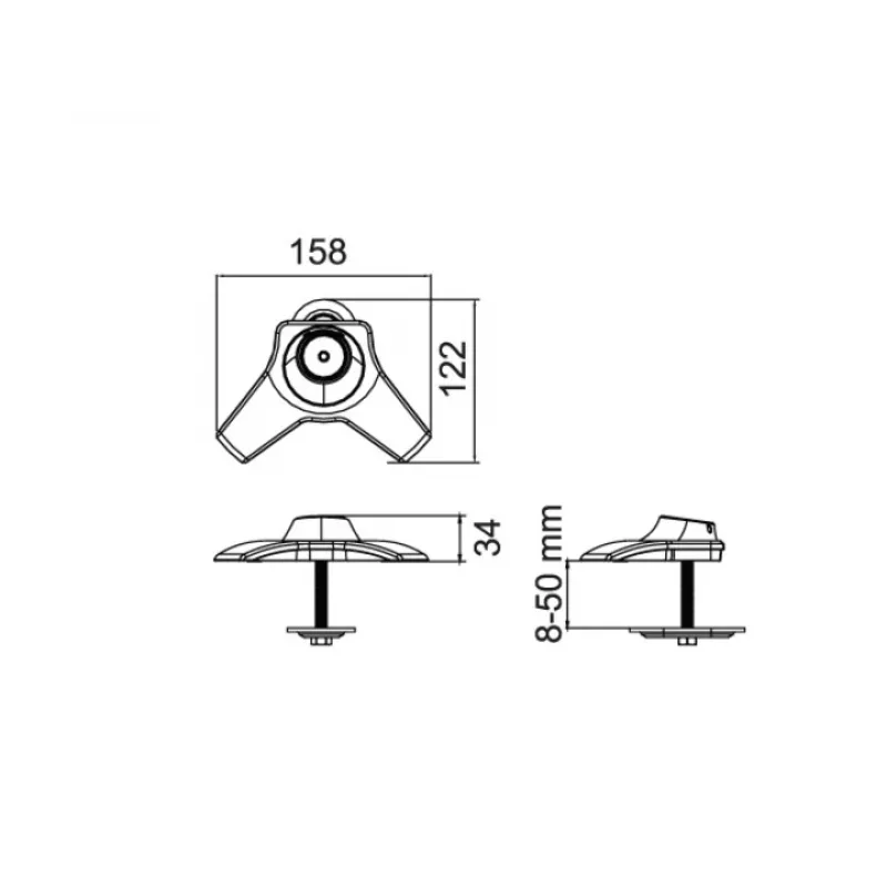 Βάση Grommet Multibrackets M Desktopmount για βάσεις μονής/διπλής/τριπλής οθόνης Μαύρο Μοντέλο