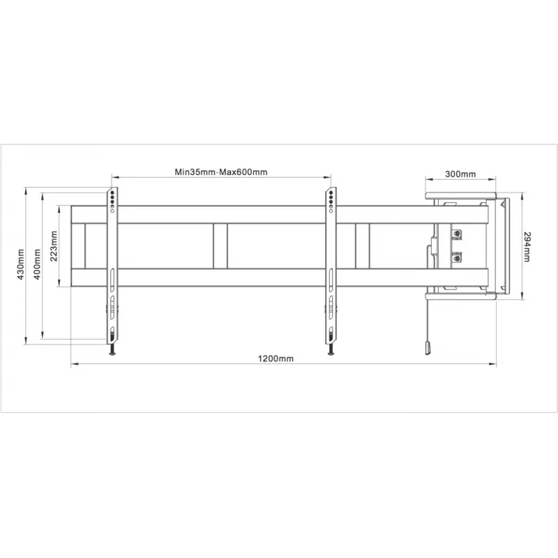 Multibrackets M Universal Swing Arm 180 μοιρών Large μαύρο 75 kg 48-69 inch