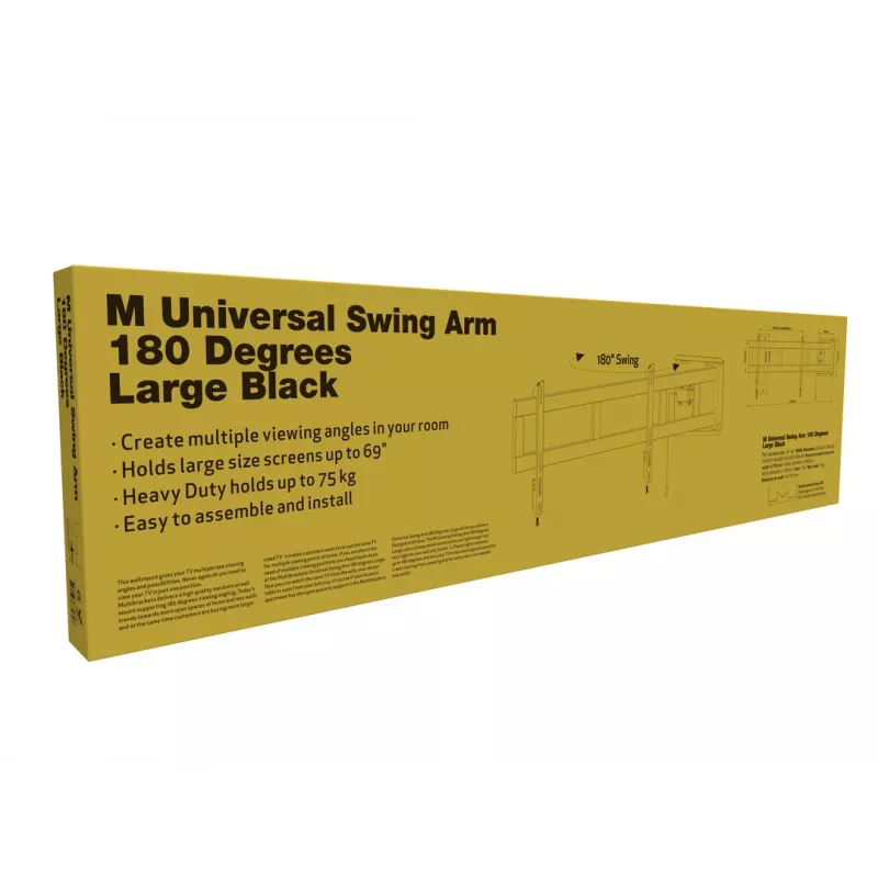 Multibrackets M Universal Swing Arm 180 μοιρών Large μαύρο 75 kg 48-69 inch