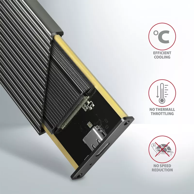 AXAGON EEM2-XR - κάλυμμα - μέταλλο - ασημί - M.2 - κάθε μάρκα - 112 mm