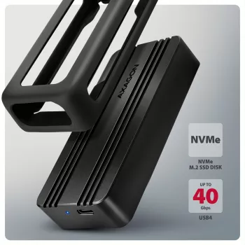 Axagon EEM2-40G θήκη USB-C 40Gbps M.2 NVMe SSD, ARMORED αλουμίνιο