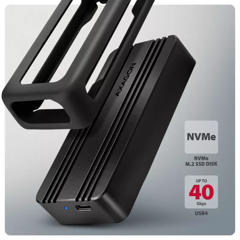 Axagon EEM2-40G θήκη USB-C 40Gbps M.2 NVMe SSD, ARMORED αλουμίνιο
