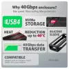 Axagon EEM2-40G θήκη USB-C 40Gbps M.2 NVMe SSD, ARMORED αλουμίνιο