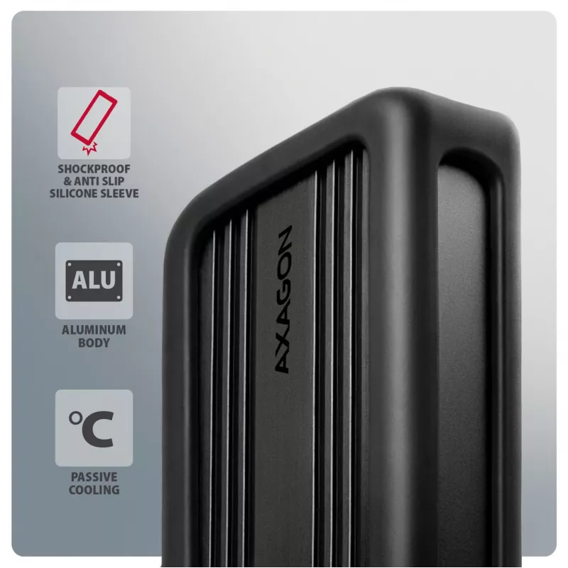 Axagon EEM2-40G θήκη USB-C 40Gbps M.2 NVMe SSD, ARMORED αλουμίνιο