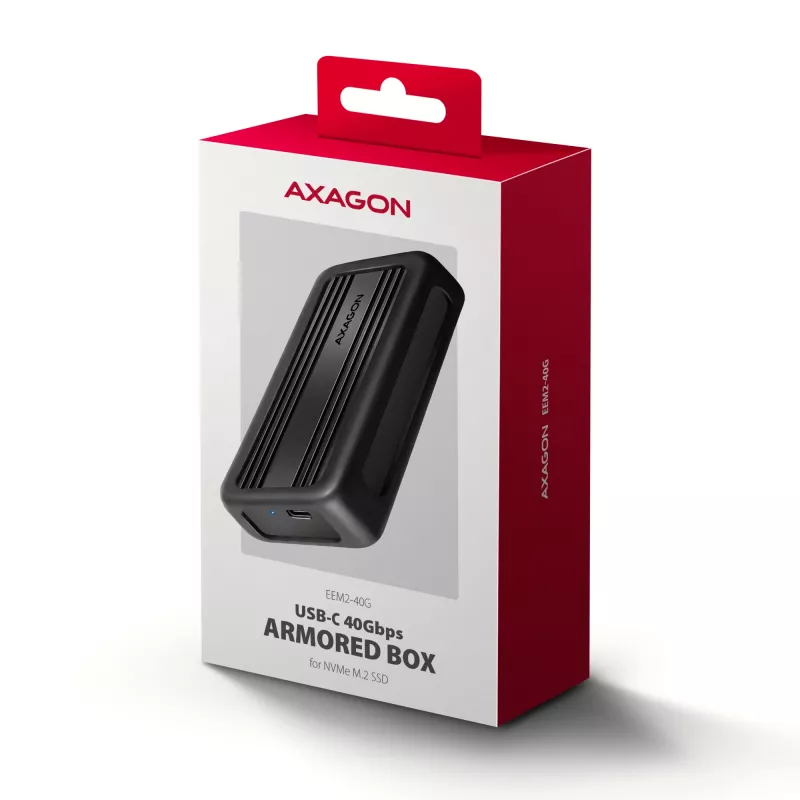 Axagon EEM2-40G θήκη USB-C 40Gbps M.2 NVMe SSD, ARMORED αλουμίνιο