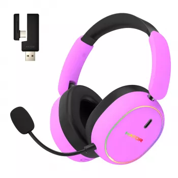 HATOR Phoenix 2 ασύρματο headset ενσύρματο & ασύρματο Head-Band Gaming USB Type-C / USB Type-A Bluetooth βιολετί