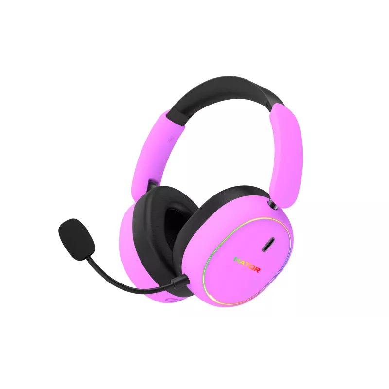 HATOR Phoenix 2 ασύρματο headset ενσύρματο & ασύρματο Head-Band Gaming USB Type-C / USB Type-A Bluetooth βιολετί