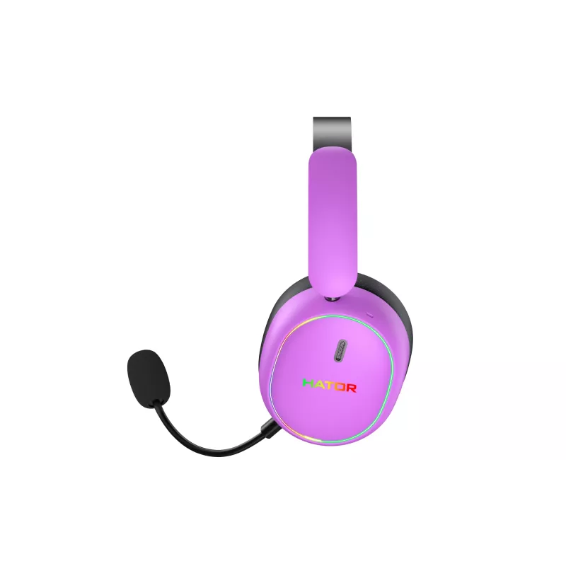 HATOR Phoenix 2 ασύρματο headset ενσύρματο & ασύρματο Head-Band Gaming USB Type-C / USB Type-A Bluetooth βιολετί