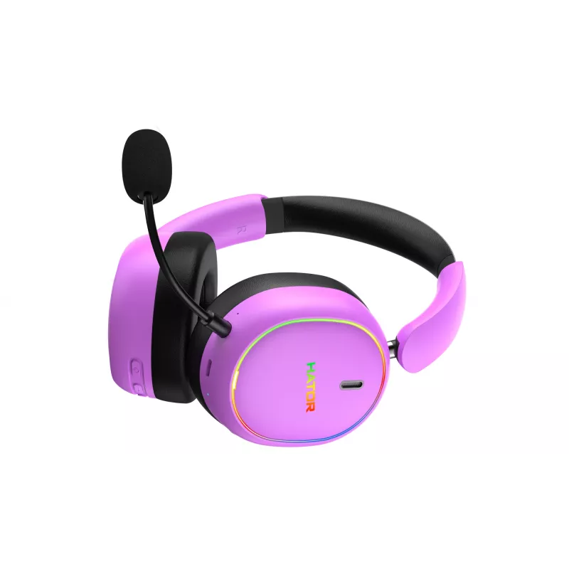 HATOR Phoenix 2 ασύρματο headset ενσύρματο & ασύρματο Head-Band Gaming USB Type-C / USB Type-A Bluetooth βιολετί