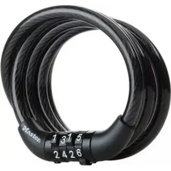 Κλειδαριά καλωδίου σπιράλ MASTERLOCK Coiled Cord 8143EURDPRO 120 cm — καλώδιο ασφαλείας για συσκευές