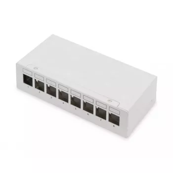 Patch panel DIGITUS Desktop αρθρωτό κενό, θωρακισμένο, 8-Port, χάλυβας, γκρι, τοποθέτηση σε τοίχο
