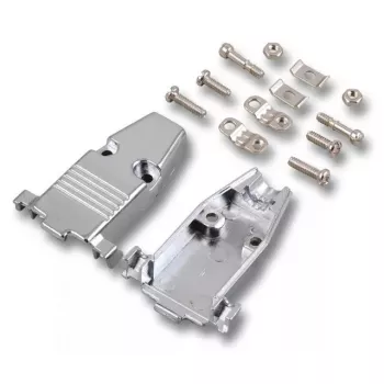 EFB Elektronik E-GP25G Καπάκι D-Sub από πλήρες μέταλλο με ανακούφιση έλξης, 25-Pin, ασημί