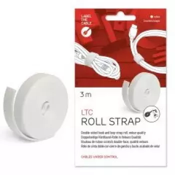 Label-the-cable LTC 1220 Roll Strap ιμάντας Velcro, 3 m, λευκό