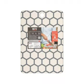 Resto Kitchenware 95402 Ορθογώνια πλαστική σανίδα κοπής γκρι λευκή