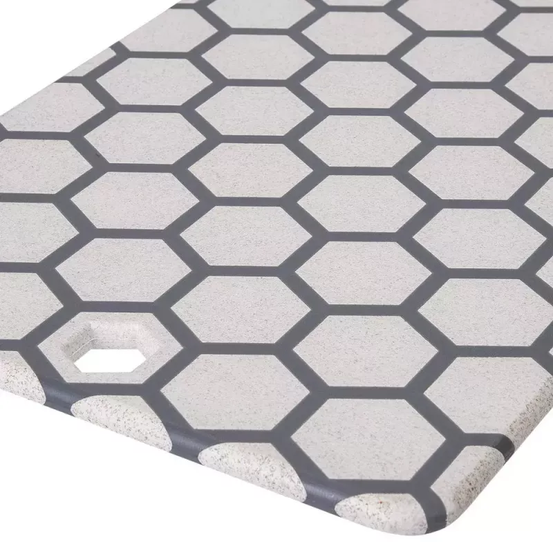 Resto Kitchenware 95402 Ορθογώνια πλαστική σανίδα κοπής γκρι λευκή