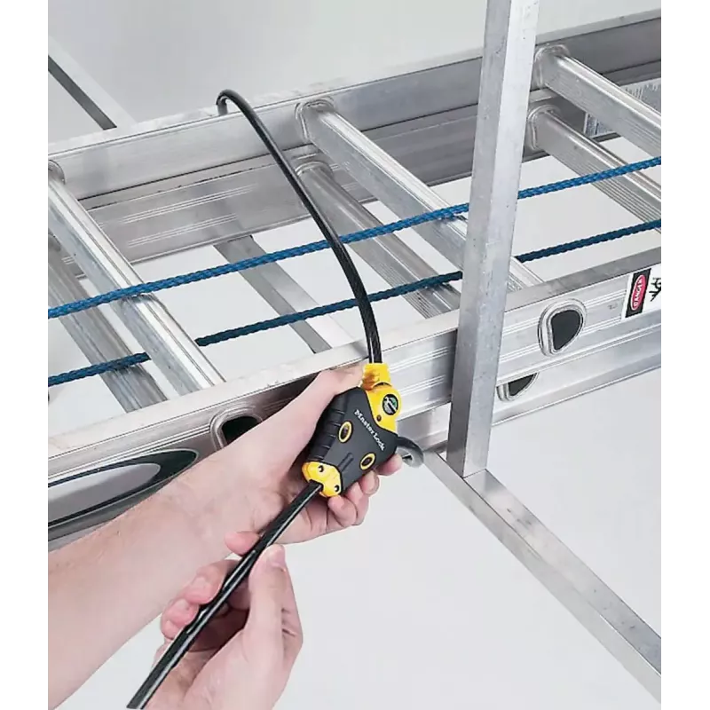 Ρυθμιζόμενο καλώδιο ασφαλείας Python MASTER LOCK 1,8 m x 10 mm μαύρο κίτρινο