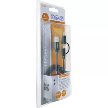 Καλώδιο USB Schwaiger CK 3112 USB 2.0 1m USB A Micro-USB B Μαύρο