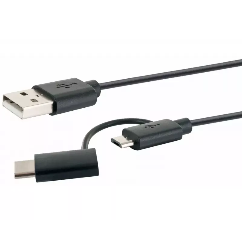 Καλώδιο USB Schwaiger CK 3112 USB 2.0 1m USB A Micro-USB B Μαύρο
