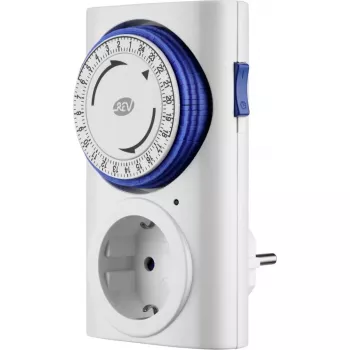Αναλογικό χρονόμετρο REV 0025400103 WS – μηχανικό επιτοίχιο χρονόμετρο, λευκό