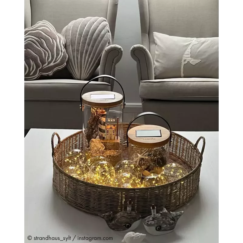 Επιτραπέζιο φωτιστικό Krinner LUMIX Deco Glass Basic LED διαφανές μπαμπού γυαλί