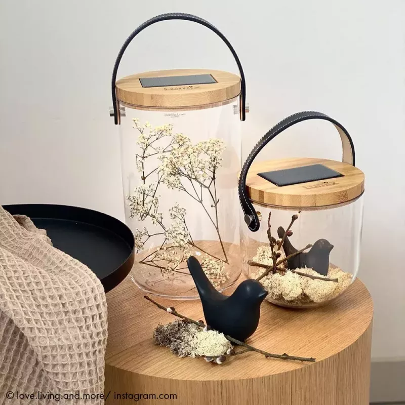 Επιτραπέζιο φωτιστικό Krinner LUMIX Deco Glass Basic LED διαφανές μπαμπού γυαλί