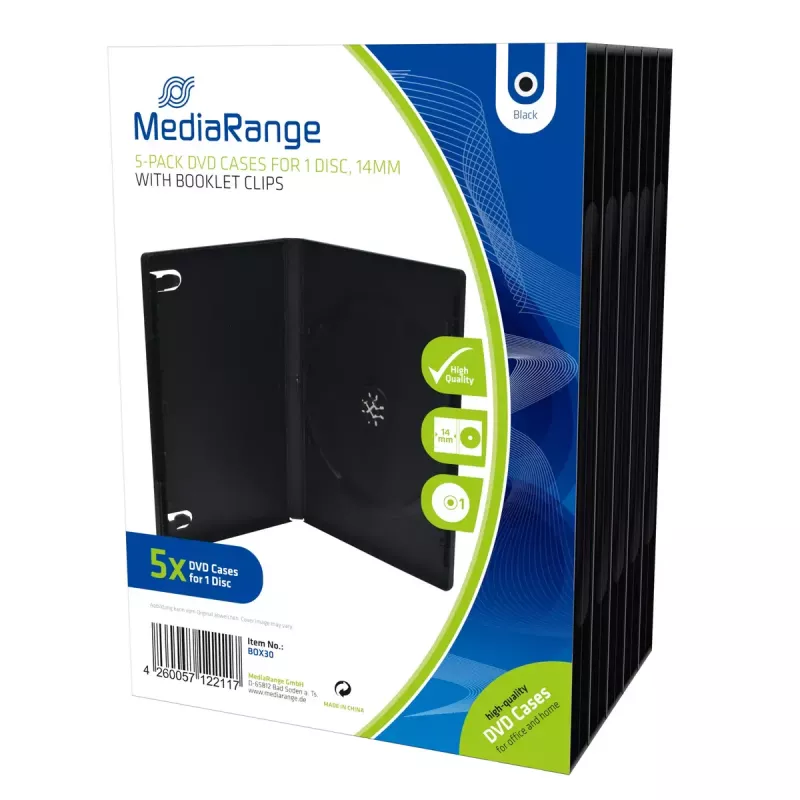 MediaRange BOX30 θήκες DVD, μαύρες