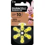 Μπαταρίες ακουστικών βαρηκοΐας Duracell EasyTab μεγέθους 10, συσκευασία 6 τεμ.