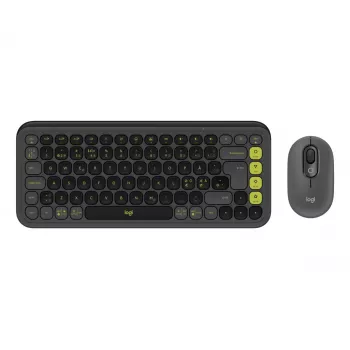 Σετ πληκτρολογίου-ποντικιού Logitech POP Icon QZERTY Bluetooth Mini Graphite πράσινο