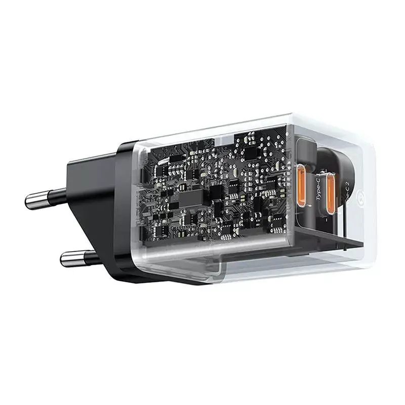Επιτοίχιος φορτιστής Baseus GaN5 40 W, 2x USB-C (μαύρο)