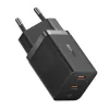 Επιτοίχιος φορτιστής Baseus GaN5 40 W, 2x USB-C (μαύρο)