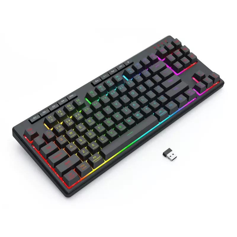 Πληκτρολόγιο REDRAGON K516RGB-PRO SHIVA PRO 87 USB RF Wireless Bluetooth μαύρο