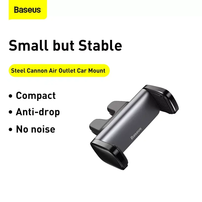 Ενεργή βάση Baseus Steel Cannon κινητού τηλεφώνου μαύρο ασημί