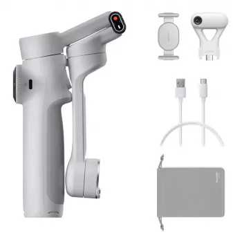 Gimbal Insta360 Flow 2 Standard Bundle — σταθεροποιητής smartphone 3 αξόνων, αναδιπλούμενος, μπαταρία 1100 mAh, Stone Gray