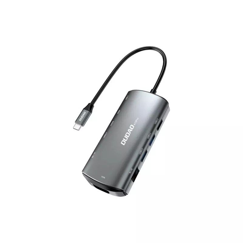 Βάση laptop DUDAO A15PRO ενσύρματη USB 3.2 Gen 1 Type-A Type-C γκρι